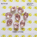 Fancy stone BUT4120 Ellipse shape 10*14mm pink color for clothing